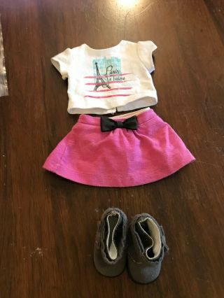 American Girl Grace Thomas Meet Outfit (shirt,  Skirt,  Underwear,  Boots)