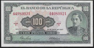 Colombia - 100 Pesos - 1967 - Unc/au - Santander