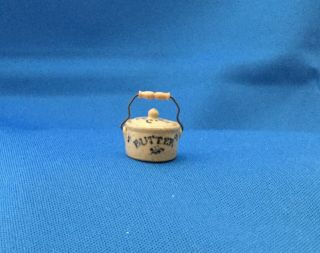 Igma Artisan Jane Graber Miniature Stoneware Vintage (1989) Butter W/lid 1:12