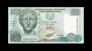 1.  12.  1998 Central Bank Of Cyprus 10 Pounds ( (aunc/unc))