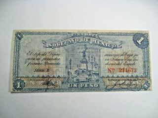 Cu Crisp 1915 Mexico Revolutionary Peso Banknote Pick S881