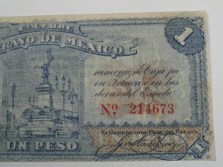 CU Crisp 1915 MEXICO REVOLUTIONARY PESO BANKNOTE PICK S881 3