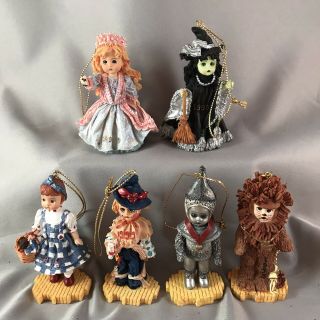 1999 Effanbee Wizard Of Oz Christmas Ornaments 3 Inch Set Of 6 With Boxes