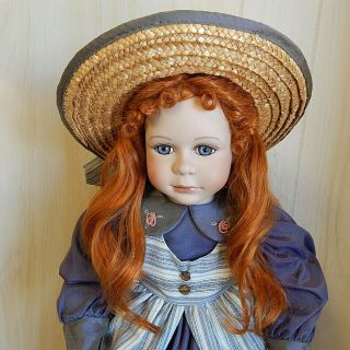 Vintage Unmarked 24 " Victorian Style Child Vinyl Doll W/cloth Body