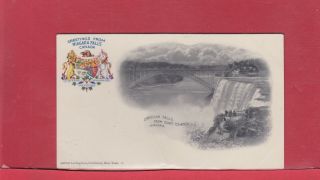 Fancy Early Niagara Falls Post Cards With Coats Of Arms Canada