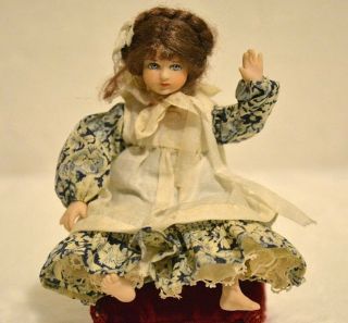 Miniature Doll Porcelain Girl Dollhouse 1:12 Artist Made Reserved
