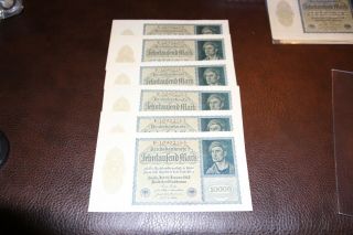 6 Consecutive Germany P 72 10,  000 Mark Famous " Ghoul Note  Vampire Note " Unc