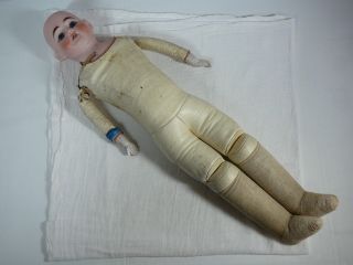Heinrich Handwerck 3/0 German Bisque Doll Head Kid Leather Body Antique