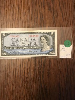 1954 $5 Canadian Note,  Bill Uncirculated Beattie - Coyne