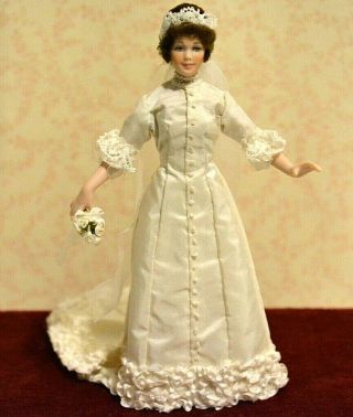 Miniature Doll Porcelain Lady Dollhouse 1:12 Wedding Bride Artist Doreen Sinnett