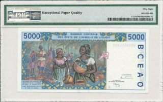 Banque Centrale Ivory Coast 5000 Francs 1999 PMG 58EPQ 2