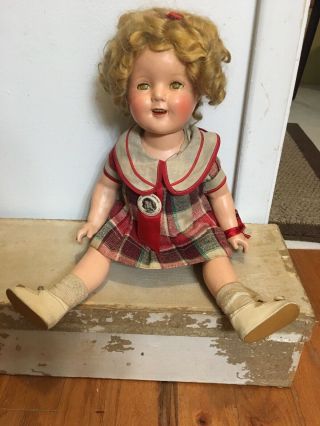 Vintage 1930’s Ideal Shirley Temple Composition Doll 20”