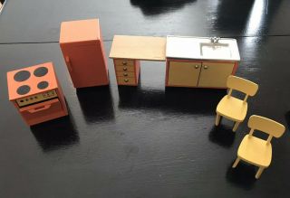 Vintage Lundby Swedish Dollhouse Furniture,  Kitchen And Accessories