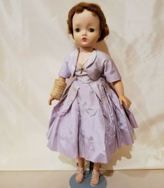 20 " Hard Plastic/rubber Arms 1957 Cissy Madame Alexander Doll In Lilac Outfit