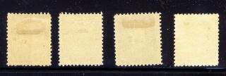 4x Admiral stamps 113 - 7c - 114 - 7c - 115 - 8c - &119 - 20c Cat.  Value = $145.  00 2