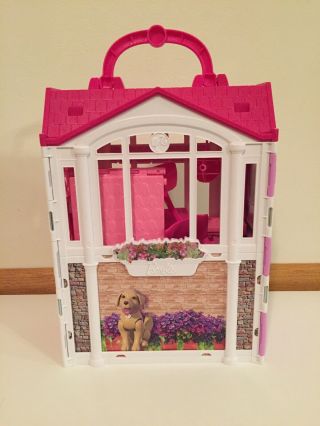 Barbie 2014 Fold Up House Glam Getaway Fold N’ Go House With Accessories