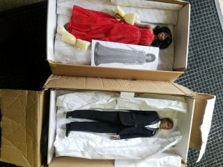The Michelle And Barack Obama Inaugural Ball Porcelain Doll Danbury Nrfb