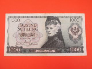 Austria 1000 Schilling 1966 Paper Money High Value