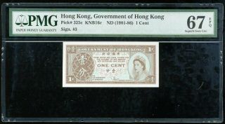Hong Kong 1 Cent 1981 - 86 P 325 Gem Unc Pmg 67 Epq