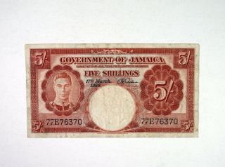 Jamaica.  Government Of Jamaica.  1960 5/ - Shillings P - 37b Orange Vf Tdlr
