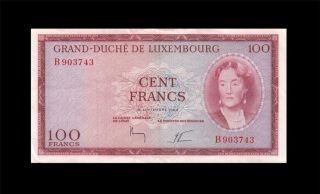 1963 Grand Duche De Luxembourg 100 Francs ( (ef))