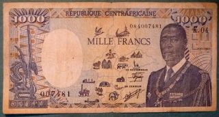Central African Republic 1000 1 000 Francs Note Issue 01.  07.  1987,  P 16