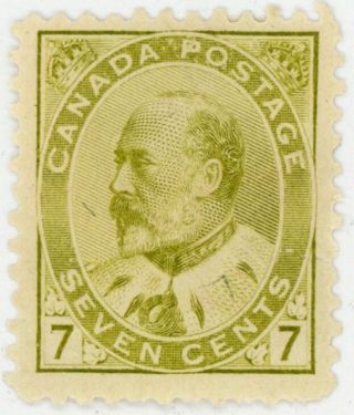 Canada Stamp 92 7c Olive Yellow,  Vf,  Hr