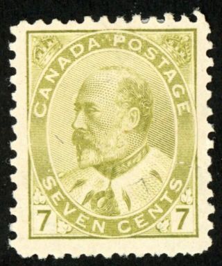 Canada Stamp 92 7c olive yellow,  VF,  HR 2