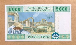 CENTRAL AFRICAN STATES/ C CHAD - 5000 FRANCS - 2002 - PICK 609Cb,  UNC. 2