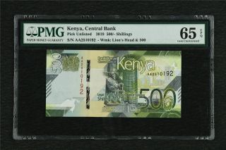 2019 Kenya Central Bank 500 Shillings Pick Unlisted Pmg 65 Epq Gem Unc