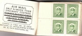 1940s North America Canada Complete Booklet Of == 12 ==