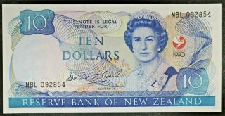 Reserve Bank Of Zealand 10 Dollars Bank Note From 1990 Pick 176