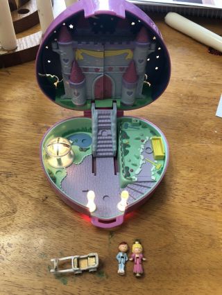 Vintage 1992 Bluebird Polly Pocket Pink Heart Starlight Castle With Figures