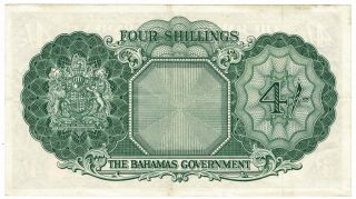Bahamas Government 1953 Issue 4 Shillings Pick 13c Sweeting/Bethel Banknote 2
