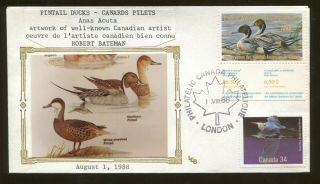 [sold] 1988 Canada Goose Wildlife Conservation Duck Stamp Cn4 Fdc Leb Craft