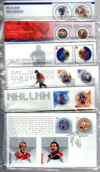 2000 - 5 Nhl Hockey All Stars Issues 1 - 6 Set Of 18 Fdc With Cp Cachet