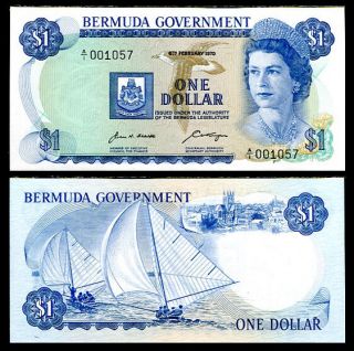 Bermuda 1 Dollars 1970 P 23 Au - Unc