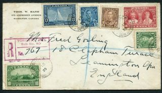 1935 Silver Jubilee Canada Set On A Registered Cover To England