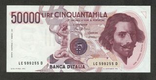 Italy Italia 50 000 Lire 1984 Bernini Aunc