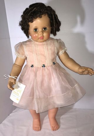 Ideal Penny Play Pal Doll 32” Brunette Rare Unusual Hairstyle Patti Playpal Sis