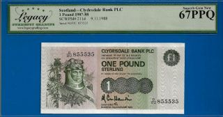Scotland - Clydesdale Bank Plc 1 Pound 1987 - 88 P.  211d Gem