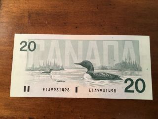 Banque Du Canada 20$ 1991 Bc - 58a Cunc Préfix Eia