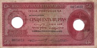 Portuguese India - 50 Rupias 1945 P.  38