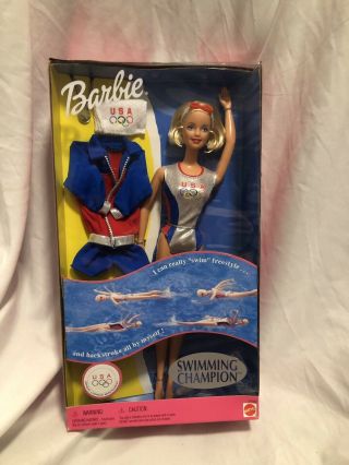 1999 Swimming Champion Barbie Usa Olympic Games Mattel