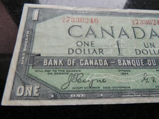 1954 BANK OF CANADA $1 ONE DOLLAR DEVILS FACE G/A 7336246 COYNE TOWERS 3