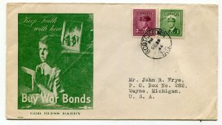 Canada Ns Scotchtown 1944 - Wwii Patriotic - Buy War Bonds - Cachet Cover -