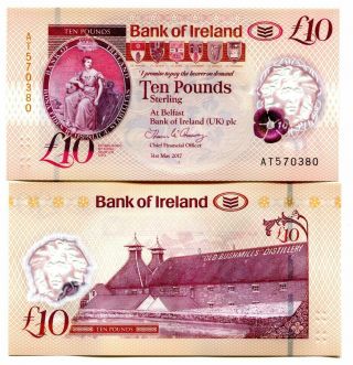 Northern Ireland 10 Pounds 2017 P - Unc Bank Of Ireland