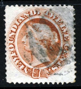 Newfoundland Canada Queen Victoria 1870 12 Cents Chestnut Sg 33 Vfu