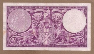 SCOTLAND: 1 Pound Banknote,  (VF),  P - S332,  03.  01.  1949, 2