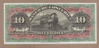 Costa Rica: 10 Colones Banknote,  (unc),  P - S174r,  1901 - 08,